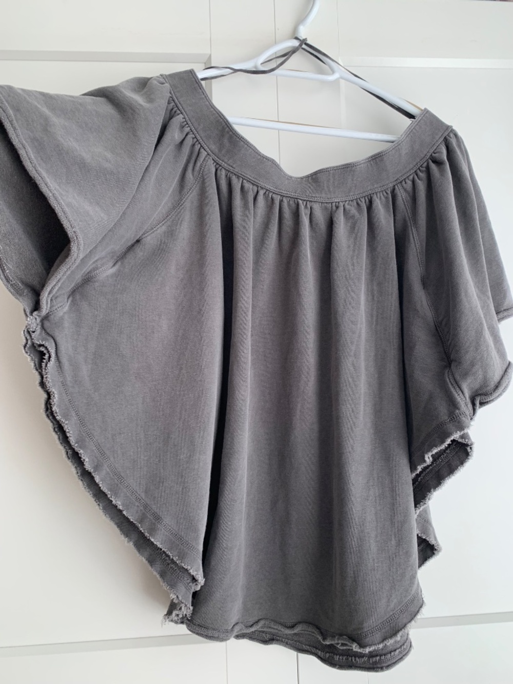 Free People Kiss Me Off Shoulder Knit Top Charcoal Gray Size L - Picture 4 of 8